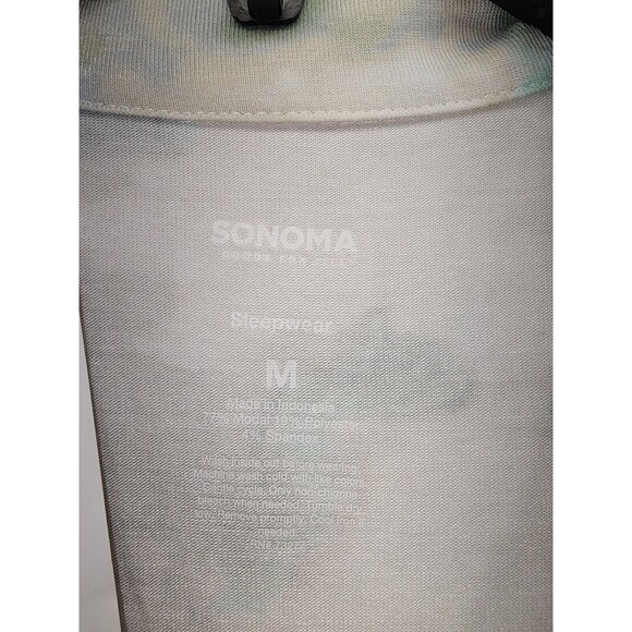 Sonoma Pajama Top Womens Sz Medium Tie Dye Button Down Short Sleeve - Picture 3 of 5